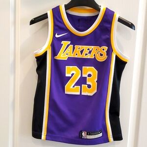 Unisex Youth Nike Swingman Purple Lebron James Basketball Jersey, Size Small